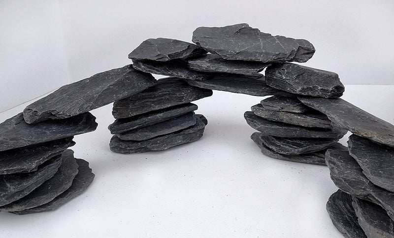 Small World Slate & Stone Natural Slate Stone 3 to 5 inch Rocks for Miniature and Fairy Garden, Aquascaping Aquariums, Reptile enclosures & Model Railroad. (5lbs) - Image 3